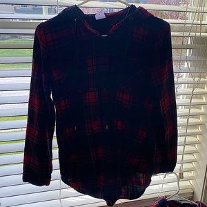 Button up Flannel with hood for Women